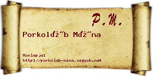 Porkoláb Mína névjegykártya